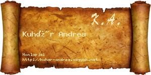 Kuhár Andrea névjegykártya