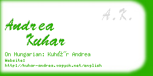 andrea kuhar business card